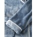 Mens Flannel Lapel Double Pocket Warm Belted Robes With Contrast Binding