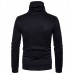 Autumn Winter Fashion Side Zipper Pile Heap Collar Sweater Pullover Men’s Casual Pure Color Sweater