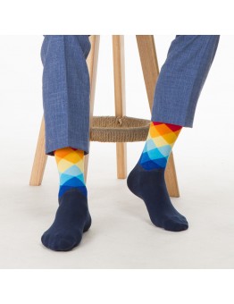 Men Sub  gradient Cotton Breathable Socks Comfortable Casual Sports Long Tube Socks
