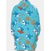 Mens Cartoon Animal Print Reversible Oversized Blanket Hoodie Home Sleepwear Robes With Pocket