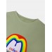 Mens Rainbow Graphic Print Cotton Round Neck Casual Short Sleeve T  Shirt