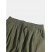 Mens Pocket Drawstring Elastic Waist Solid Color Mid Waist Cargo Pants