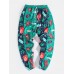 Mens Ugly Christmas Print Patchwork Casual Stylish Jogger Pants