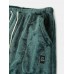 Mens Solid Color Thick Soft Drawstring Home Sleep Bottom With Pocket