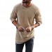 Fashion Men’s Knitting Solid Color O  Neck T  shirt Long  Sleeved Regular Fit Casual T  shirt