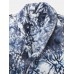 Mens Tie Dye Flannel Thick Pocket Long Sleeve Calf  Length Home Sleepwear Robes