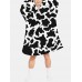 Mens Cow Pattern Print Flannel Two  Sided Oversized Blanket Hoodie With Pouch Pocket